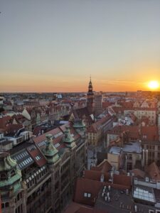 Vista panorámica del centro de Wrocław desde el Puente de las Brujas, uno de los mejores miradores de la ciudad
